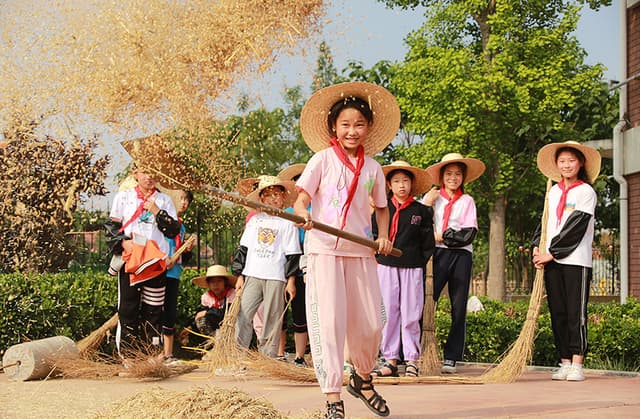 山东高密：校园农场夏收忙