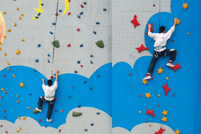 追光丨中高考在即,这所学校用攀岩给考生解压